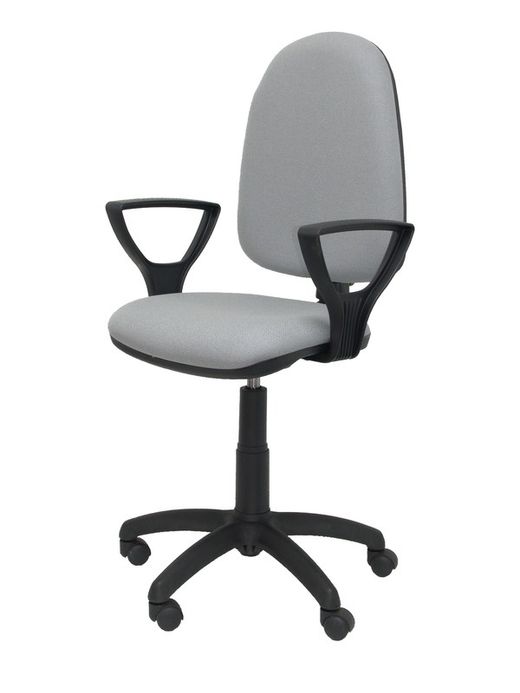 Modelo Ayna - Silla de oficina ergonómica con mecanismo de contacto permanente y regulable en altura - Asiento y respaldo tapizados en tejido BALI color gris (BRAZOS FIJOS INCLUIDOS)