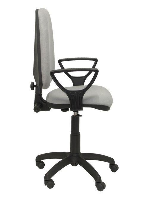 Modelo Ayna - Silla de oficina ergonómica con mecanismo de contacto permanente y regulable en altura - Asiento y respaldo tapizados en tejido BALI color gris (BRAZOS FIJOS INCLUIDOS)