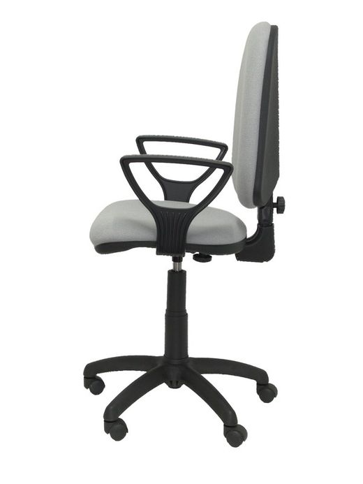 Modelo Ayna - Silla de oficina ergonómica con mecanismo de contacto permanente y regulable en altura - Asiento y respaldo tapizados en tejido BALI color gris (BRAZOS FIJOS INCLUIDOS)
