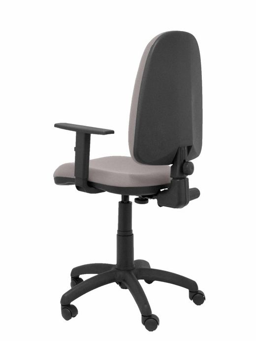 Modelo Ayna - Silla de oficina ergonómica con mecanismo de contacto permanente y regulable en altura - Asiento y respaldo tapizados en tejido BALI color gris (BRAZOS REGULABLES EN ALTURA)