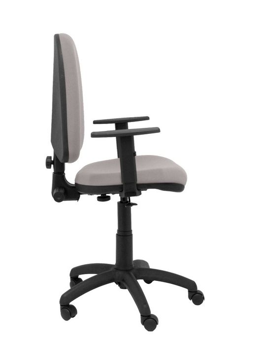 Modelo Ayna - Silla de oficina ergonómica con mecanismo de contacto permanente y regulable en altura - Asiento y respaldo tapizados en tejido BALI color gris (BRAZOS REGULABLES EN ALTURA)