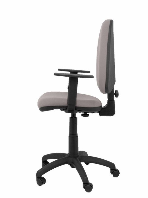 Modelo Ayna - Silla de oficina ergonómica con mecanismo de contacto permanente y regulable en altura - Asiento y respaldo tapizados en tejido BALI color gris (BRAZOS REGULABLES EN ALTURA)