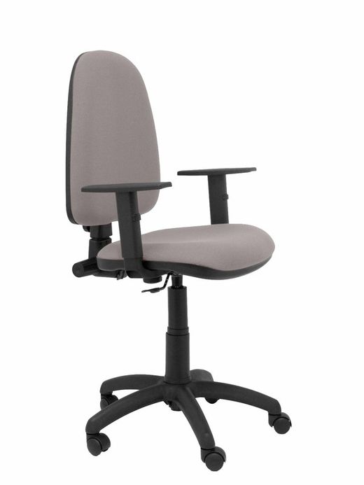 Modelo Ayna - Silla de oficina ergonómica con mecanismo de contacto permanente y regulable en altura - Asiento y respaldo tapizados en tejido BALI color gris (BRAZOS REGULABLES EN ALTURA)