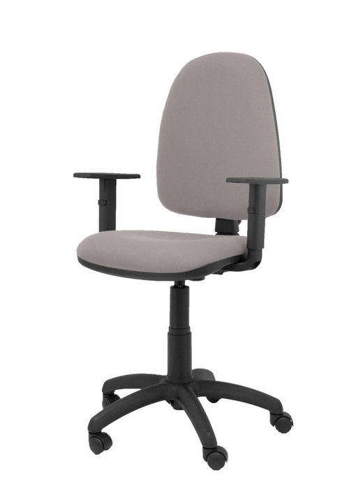 Modelo Ayna - Silla de oficina ergonómica con mecanismo de contacto permanente y regulable en altura - Asiento y respaldo tapizados en tejido BALI color gris (BRAZOS REGULABLES EN ALTURA)