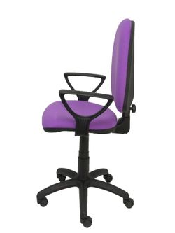 Modelo Ayna - Silla de oficina ergonómica con mecanismo de contacto permanente y regulable en altura - Asiento y respaldo tapizados en tejido BALI color lila (BRAZOS FIJOS INCLUIDOS)