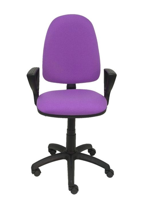 Modelo Ayna - Silla de oficina ergonómica con mecanismo de contacto permanente y regulable en altura - Asiento y respaldo tapizados en tejido BALI color lila (BRAZOS FIJOS INCLUIDOS)