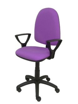 Modelo Ayna - Silla de oficina ergonómica con mecanismo de contacto permanente y regulable en altura - Asiento y respaldo tapizados en tejido BALI color lila (BRAZOS FIJOS INCLUIDOS)