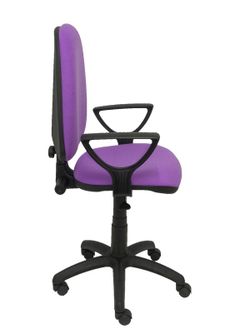 Modelo Ayna - Silla de oficina ergonómica con mecanismo de contacto permanente y regulable en altura - Asiento y respaldo tapizados en tejido BALI color lila (BRAZOS FIJOS INCLUIDOS)
