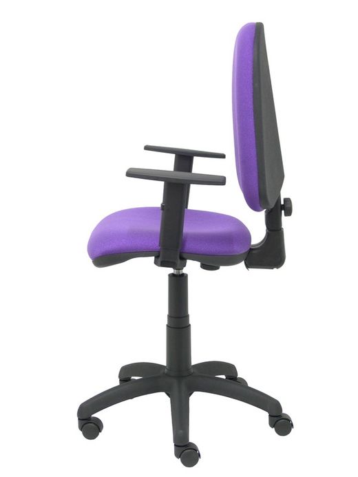 Modelo Ayna - Silla de oficina ergonómica con mecanismo de contacto permanente y regulable en altura - Asiento y respaldo tapizados en tejido BALI color lila (BRAZOS REGULABLES EN ALTURA)