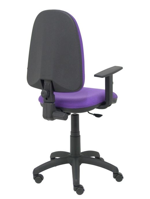 Modelo Ayna - Silla de oficina ergonómica con mecanismo de contacto permanente y regulable en altura - Asiento y respaldo tapizados en tejido BALI color lila (BRAZOS REGULABLES EN ALTURA)
