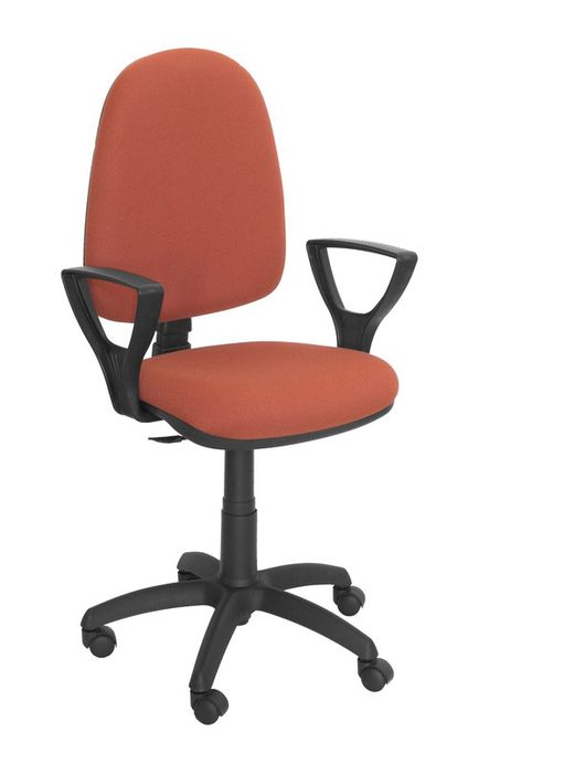 Modelo Ayna - Silla de oficina ergonómica con mecanismo de contacto permanente y regulable en altura - Asiento y respaldo tapizados en tejido BALI color marrón (BRAZOS FIJOS INCLUIDOS)