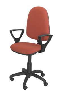 Modelo Ayna - Silla de oficina ergonómica con mecanismo de contacto permanente y regulable en altura - Asiento y respaldo tapizados en tejido BALI color marrón (BRAZOS FIJOS INCLUIDOS)