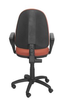 Modelo Ayna - Silla de oficina ergonómica con mecanismo de contacto permanente y regulable en altura - Asiento y respaldo tapizados en tejido BALI color marrón (BRAZOS FIJOS INCLUIDOS)