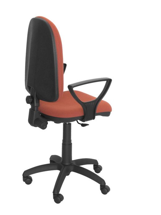 Modelo Ayna - Silla de oficina ergonómica con mecanismo de contacto permanente y regulable en altura - Asiento y respaldo tapizados en tejido BALI color marrón (BRAZOS FIJOS INCLUIDOS)