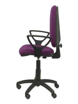 Modelo Ayna - Silla de oficina ergonómica con mecanismo de contacto permanente y regulable en altura - Asiento y respaldo tapizados en tejido BALI color morado (BRAZOS FIJOS INCLUIDOS)