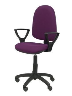 Modelo Ayna - Silla de oficina ergonómica con mecanismo de contacto permanente y regulable en altura - Asiento y respaldo tapizados en tejido BALI color morado (BRAZOS FIJOS INCLUIDOS)