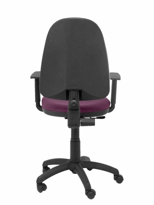 Modelo Ayna - Silla de oficina ergonómica con mecanismo de contacto permanente y regulable en altura - Asiento y respaldo tapizados en tejido BALI color morado (BRAZOS REGULABLES EN ALTURA)