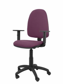Modelo Ayna - Silla de oficina ergonómica con mecanismo de contacto permanente y regulable en altura - Asiento y respaldo tapizados en tejido BALI color morado (BRAZOS REGULABLES EN ALTURA)