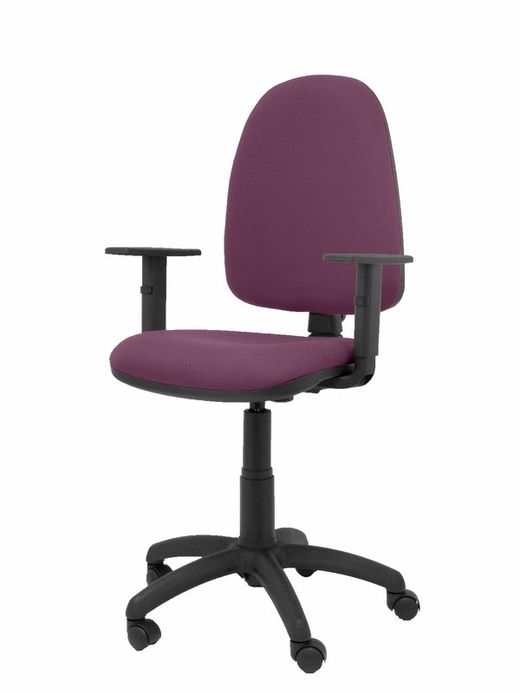 Modelo Ayna - Silla de oficina ergonómica con mecanismo de contacto permanente y regulable en altura - Asiento y respaldo tapizados en tejido BALI color morado (BRAZOS REGULABLES EN ALTURA)
