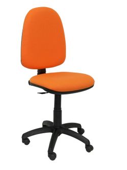 Modelo Ayna - Silla de oficina ergonómica con mecanismo de contacto permanente y regulable en altura - Asiento y respaldo tapizados en tejido BALI color naranja