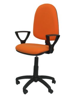 Modelo Ayna - Silla de oficina ergonómica con mecanismo de contacto permanente y regulable en altura - Asiento y respaldo tapizados en tejido BALI color naranja (BRAZOS FIJOS INCLUIDOS)