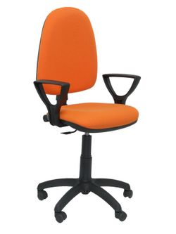 Modelo Ayna - Silla de oficina ergonómica con mecanismo de contacto permanente y regulable en altura - Asiento y respaldo tapizados en tejido BALI color naranja (BRAZOS FIJOS INCLUIDOS)
