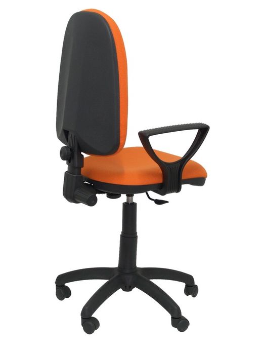 Modelo Ayna - Silla de oficina ergonómica con mecanismo de contacto permanente y regulable en altura - Asiento y respaldo tapizados en tejido BALI color naranja (BRAZOS FIJOS INCLUIDOS)