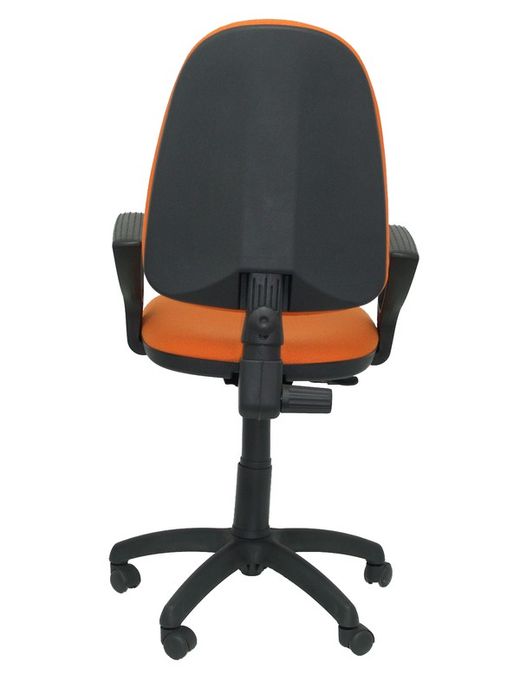 Modelo Ayna - Silla de oficina ergonómica con mecanismo de contacto permanente y regulable en altura - Asiento y respaldo tapizados en tejido BALI color naranja (BRAZOS FIJOS INCLUIDOS)