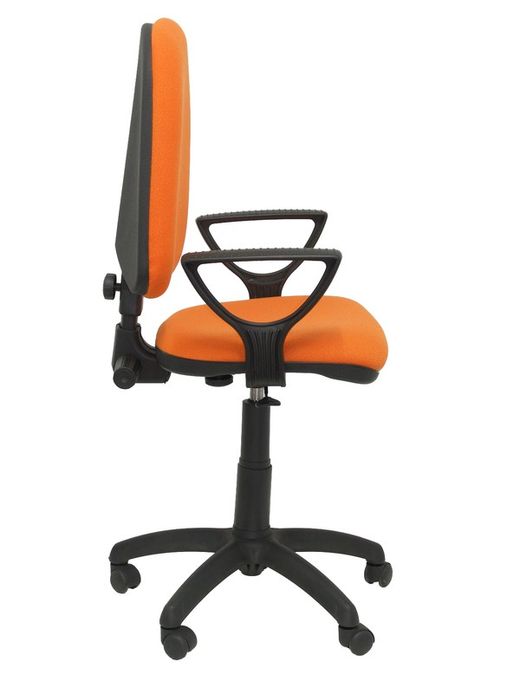Modelo Ayna - Silla de oficina ergonómica con mecanismo de contacto permanente y regulable en altura - Asiento y respaldo tapizados en tejido BALI color naranja (BRAZOS FIJOS INCLUIDOS)