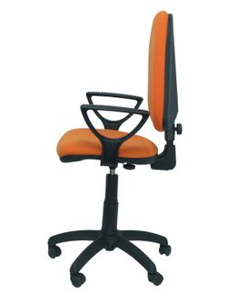 Modelo Ayna - Silla de oficina ergonómica con mecanismo de contacto permanente y regulable en altura - Asiento y respaldo tapizados en tejido BALI color naranja (BRAZOS FIJOS INCLUIDOS)