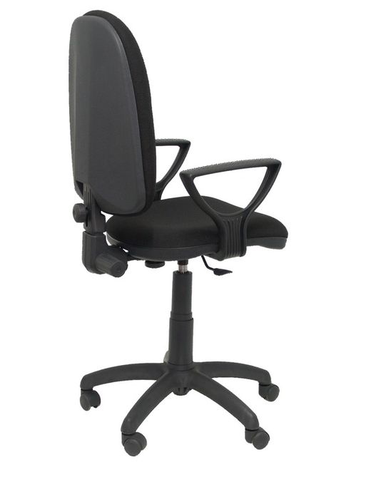 Modelo Ayna - Silla de oficina ergonómica con mecanismo de contacto permanente y regulable en altura - Asiento y respaldo tapizados en tejido BALI color negro (BRAZOS FIJOS INCLUIDOS)