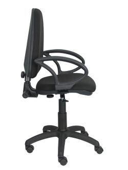 Modelo Ayna - Silla de oficina ergonómica con mecanismo de contacto permanente y regulable en altura - Asiento y respaldo tapizados en tejido BALI color negro (BRAZOS FIJOS INCLUIDOS)