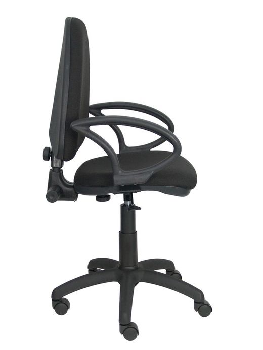 Modelo Ayna - Silla de oficina ergonómica con mecanismo de contacto permanente y regulable en altura - Asiento y respaldo tapizados en tejido BALI color negro (BRAZOS FIJOS INCLUIDOS)