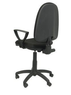 Modelo Ayna - Silla de oficina ergonómica con mecanismo de contacto permanente y regulable en altura - Asiento y respaldo tapizados en tejido BALI color negro (BRAZOS FIJOS INCLUIDOS)