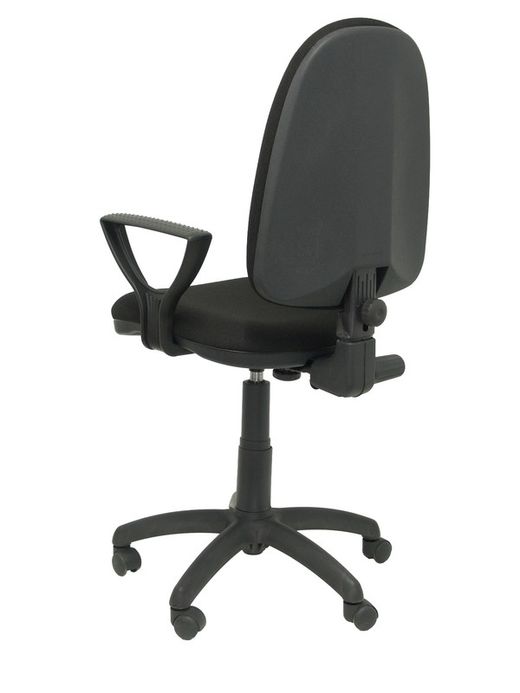 Modelo Ayna - Silla de oficina ergonómica con mecanismo de contacto permanente y regulable en altura - Asiento y respaldo tapizados en tejido BALI color negro (BRAZOS FIJOS INCLUIDOS)
