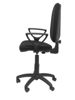 Modelo Ayna - Silla de oficina ergonómica con mecanismo de contacto permanente y regulable en altura - Asiento y respaldo tapizados en tejido BALI color negro (BRAZOS FIJOS INCLUIDOS)