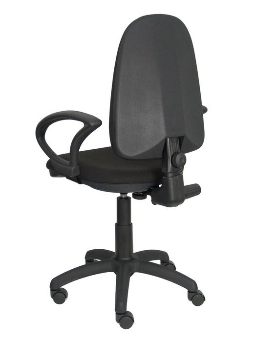 Modelo Ayna - Silla de oficina ergonómica con mecanismo de contacto permanente y regulable en altura - Asiento y respaldo tapizados en tejido BALI color negro (BRAZOS FIJOS INCLUIDOS)