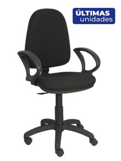 Modelo Ayna - Silla de oficina ergonómica con mecanismo de contacto permanente y regulable en altura - Asiento y respaldo tapizados en tejido BALI color negro (BRAZOS FIJOS INCLUIDOS)