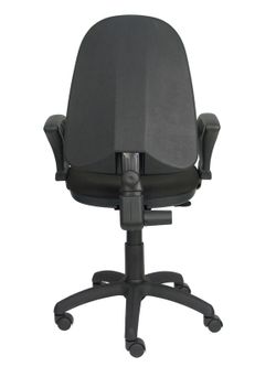 Modelo Ayna - Silla de oficina ergonómica con mecanismo de contacto permanente y regulable en altura - Asiento y respaldo tapizados en tejido BALI color negro (BRAZOS FIJOS INCLUIDOS)