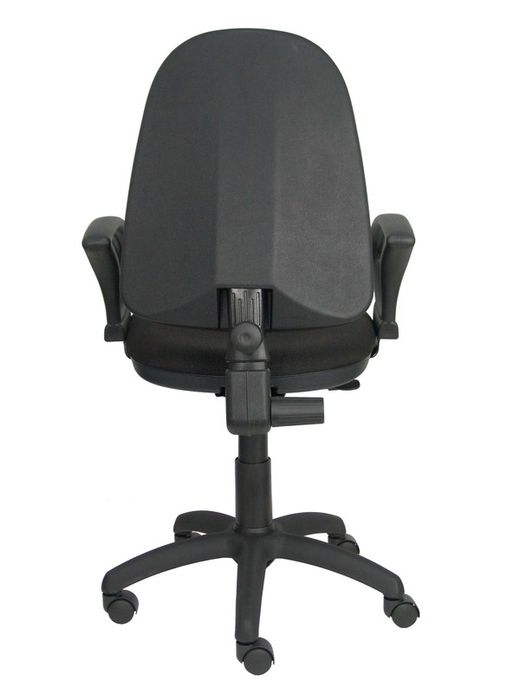 Modelo Ayna - Silla de oficina ergonómica con mecanismo de contacto permanente y regulable en altura - Asiento y respaldo tapizados en tejido BALI color negro (BRAZOS FIJOS INCLUIDOS)