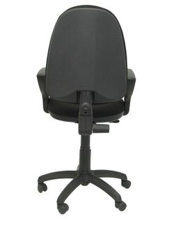 Modelo Ayna - Silla de oficina ergonómica con mecanismo de contacto permanente y regulable en altura - Asiento y respaldo tapizados en tejido BALI color negro (BRAZOS FIJOS INCLUIDOS)