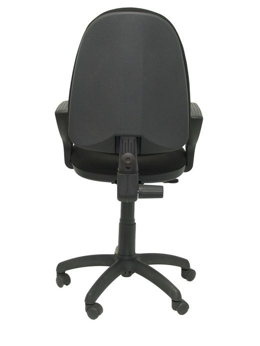 Modelo Ayna - Silla de oficina ergonómica con mecanismo de contacto permanente y regulable en altura - Asiento y respaldo tapizados en tejido BALI color negro (BRAZOS FIJOS INCLUIDOS)