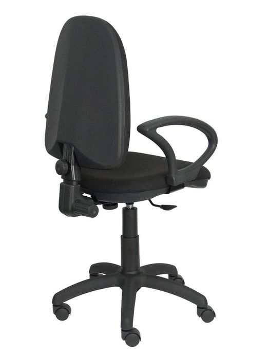 Modelo Ayna - Silla de oficina ergonómica con mecanismo de contacto permanente y regulable en altura - Asiento y respaldo tapizados en tejido BALI color negro (BRAZOS FIJOS INCLUIDOS)