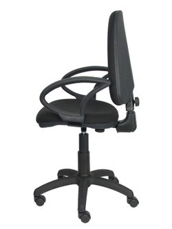 Modelo Ayna - Silla de oficina ergonómica con mecanismo de contacto permanente y regulable en altura - Asiento y respaldo tapizados en tejido BALI color negro (BRAZOS FIJOS INCLUIDOS)