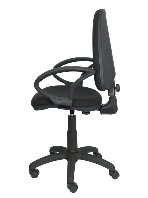 Modelo Ayna - Silla de oficina ergonómica con mecanismo de contacto permanente y regulable en altura - Asiento y respaldo tapizados en tejido BALI color negro (BRAZOS FIJOS INCLUIDOS)