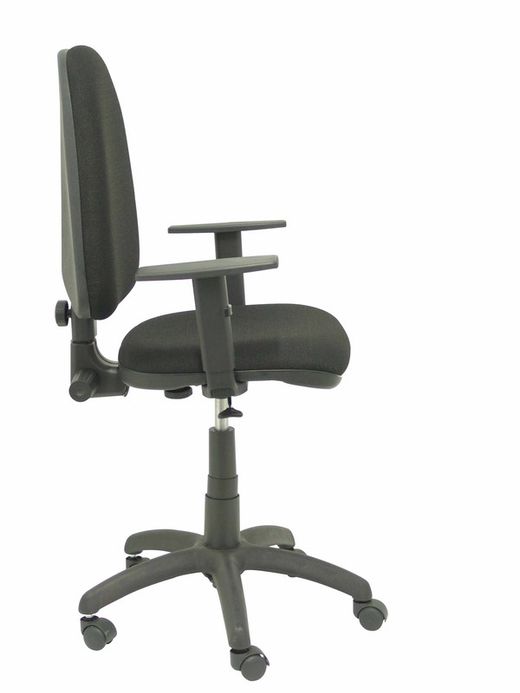 Modelo Ayna - Silla de oficina ergonómica con mecanismo de contacto permanente y regulable en altura - Asiento y respaldo tapizados en tejido BALI color negro (BRAZOS REGULABLES EN ALTURA)