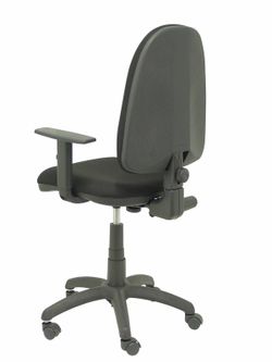 Modelo Ayna - Silla de oficina ergonómica con mecanismo de contacto permanente y regulable en altura - Asiento y respaldo tapizados en tejido BALI color negro (BRAZOS REGULABLES EN ALTURA)