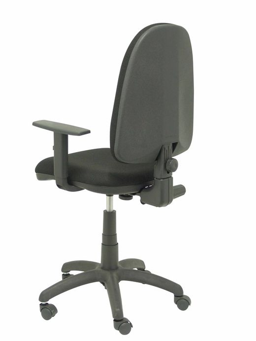 Modelo Ayna - Silla de oficina ergonómica con mecanismo de contacto permanente y regulable en altura - Asiento y respaldo tapizados en tejido BALI color negro (BRAZOS REGULABLES EN ALTURA)