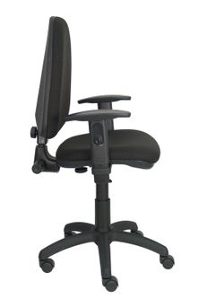 Modelo Ayna - Silla de oficina ergonómica con mecanismo de contacto permanente y regulable en altura - Asiento y respaldo tapizados en tejido BALI color negro (BRAZOS REGULABLES INCLUIDOS)