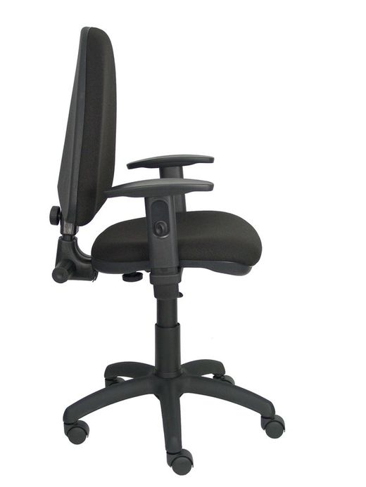 Modelo Ayna - Silla de oficina ergonómica con mecanismo de contacto permanente y regulable en altura - Asiento y respaldo tapizados en tejido BALI color negro (BRAZOS REGULABLES INCLUIDOS)
